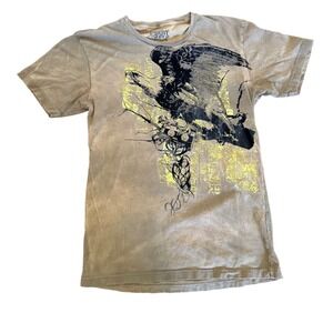Point Zero Men's Graphic T Shirt Textured  Eagle Cassette Distressed Grunge Sz M